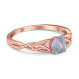 Vintage Style Round Natural Stone Trinity Ring