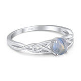 Vintage Style Round Natural Stone Trinity Ring