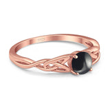 Vintage Style Round Natural Stone Trinity Ring