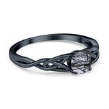 Vintage Style Round Natural Stone Trinity Ring