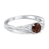 Vintage Style Round Natural Stone Trinity Ring