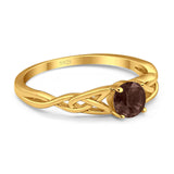 Vintage Style Round Natural Stone Trinity Ring