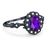 Art Deco Oval Natural Stone Wedding Ring