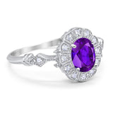 Art Deco Oval Natural Stone Wedding Ring