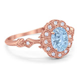 Art Deco Oval Natural Stone Wedding Ring