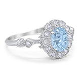 Art Deco Oval Natural Stone Wedding Ring