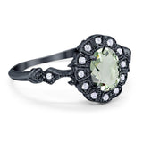 Art Deco Oval Natural Stone Wedding Ring