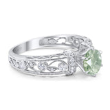 Art Deco Round Natural Stone Floral Ring