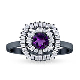 Round Natural Stone Cocktail Ring