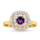 Round Natural Stone Cocktail Ring