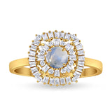 Round Natural Stone Cocktail Ring