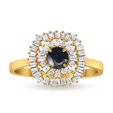 Round Natural Stone Cocktail Ring