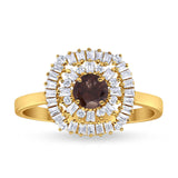 Round Natural Stone Cocktail Ring