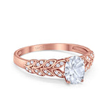 Oval Natural Stone Vintage Marquise Style Ring