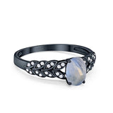 Oval Natural Stone Vintage Marquise Style Ring