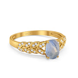 Oval Natural Stone Vintage Marquise Style Ring