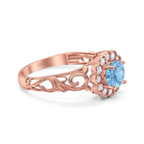 Vintage Style Round Natural Stone Flower Ring