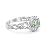 Vintage Style Round Natural Stone Flower Ring