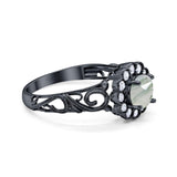 Vintage Style Round Natural Stone Flower Ring