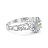 Vintage Style Round Natural Stone Flower Ring