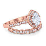 Two Piece Oval Natural Stone Vintage Style Ring