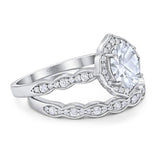 Two Piece Oval Natural Stone Vintage Style Ring