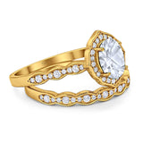 Two Piece Oval Natural Stone Vintage Style Ring