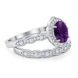Two Piece Oval Natural Stone Vintage Style Ring