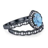 Two Piece Oval Natural Stone Vintage Style Ring