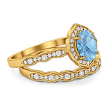Two Piece Oval Natural Stone Vintage Style Ring