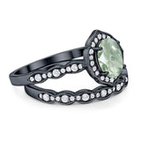 Two Piece Oval Natural Stone Vintage Style Ring