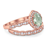 Two Piece Oval Natural Stone Vintage Style Ring