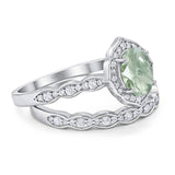 Two Piece Oval Natural Stone Vintage Style Ring