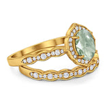 Two Piece Oval Natural Stone Vintage Style Ring