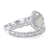 Two Piece Oval Natural Stone Vintage Style Ring