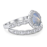 Two Piece Oval Natural Stone Vintage Style Ring
