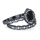 Two Piece Oval Natural Stone Vintage Style Ring
