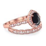 Two Piece Oval Natural Stone Vintage Style Ring
