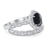 Two Piece Oval Natural Stone Vintage Style Ring