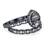 Two Piece Oval Natural Stone Vintage Style Ring