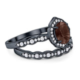 Two Piece Oval Natural Stone Vintage Style Ring