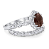 Two Piece Oval Natural Stone Vintage Style Ring