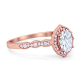 Vintage Style Oval Natural Stone Floral Ring