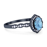 Vintage Style Oval Natural Stone Floral Ring