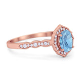 Vintage Style Oval Natural Stone Floral Ring