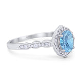 Vintage Style Oval Natural Stone Floral Ring