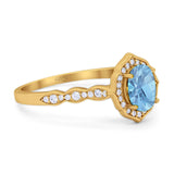 Vintage Style Oval Natural Stone Floral Ring