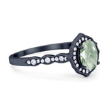 Vintage Style Oval Natural Stone Floral Ring