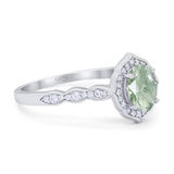 Vintage Style Oval Natural Stone Floral Ring