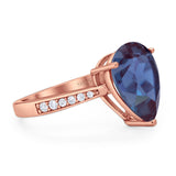 Pear Teardrop Solitaire Tapered Ring